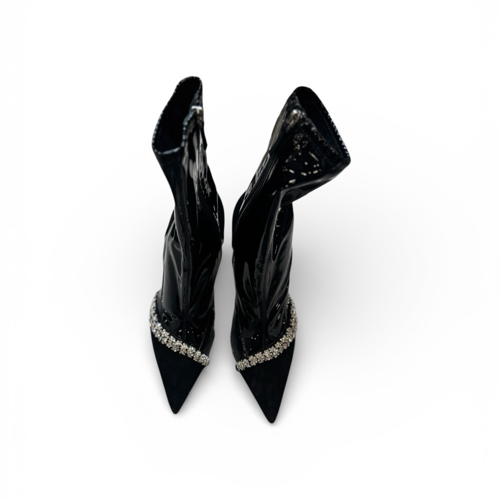 Alexandre Vauthier Elegant Black Women's Boots with Rhinestone Detail